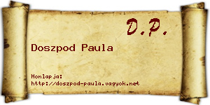 Doszpod Paula névjegykártya
